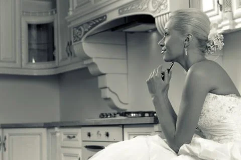 Funny bride Stock Photos