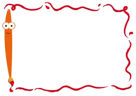 Funny brush frame Stock Illustration