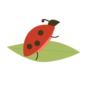 Funny bug on a green leaf stands on its hind legs Illustrazione stock