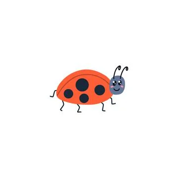Funny bug. Happy cartoon insect. Colorful hand drawn vector illustration. Stock Illustration