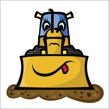 Funny Bulldozer Stock Illustration