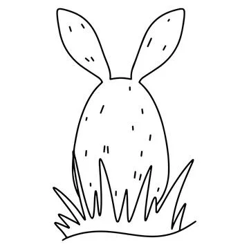 Funny bunny - easter egg in hand drawn doodle style. Cute bunny - egg. Colori Stock Illustration
