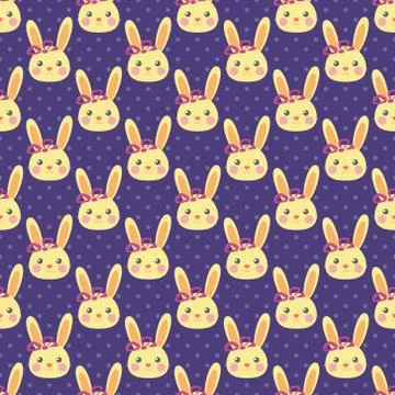 Funny bunny pattern Stock Illustration