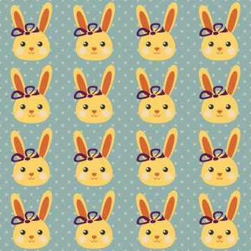 Funny bunny pattern Stock Illustration
