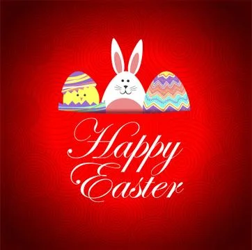 Funny buny and chick easter card Illustrazione stock