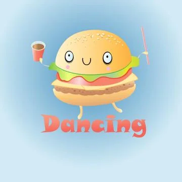 Funny burger Illustrazione stock