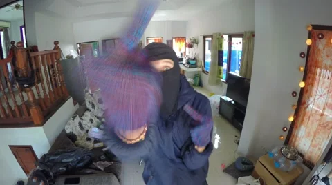 Funny Burglar Dancing In Front of Camera While Robbing Stock-Footage 67697739