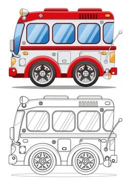 Funny bus. 스톡 일러스트