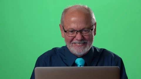 Funny business man has problem and yells at computer, furious in rage and anger Video stock 138455727