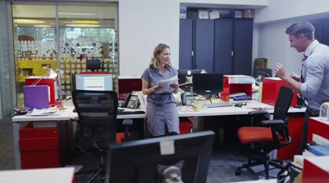 Funny business team doing a conga line Stock Video Pond5