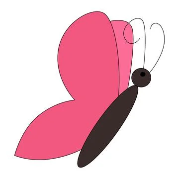 A funny butterfly on white background Stock Illustration