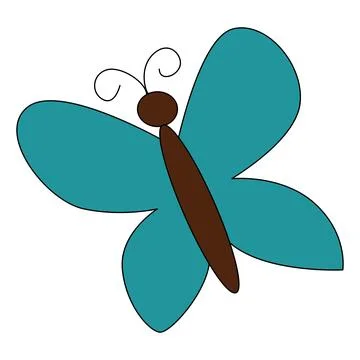 Funny butterfly on white background Stock Illustration