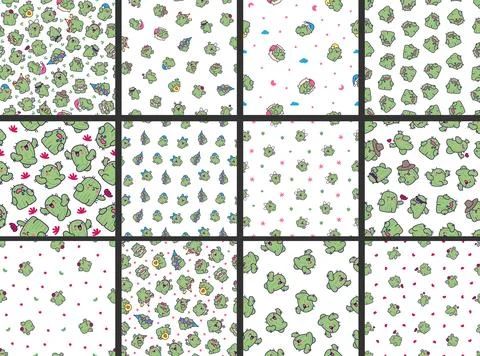 Funny cactus. Seamless pattern. 스톡 일러스트