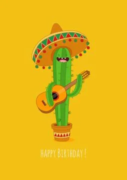 Funny cactus stickers. Vector illustrations can be used as a sticker. Stock Illustration