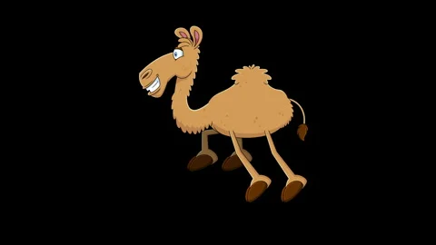Funny Camel Cartoon Character Running Stock Footage 325651173