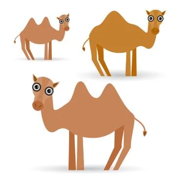 Funny camel on white background. Stock Illustration