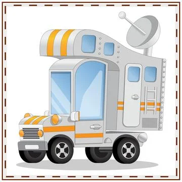 Funny camper van. Stock Illustration