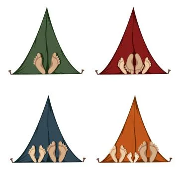 Funny Camping Stock Illustration