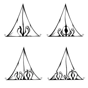 Funny Camping Stock Illustration