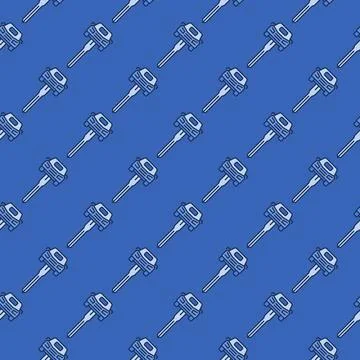 Funny Car Key vector Rental blue seamless pattern Stock Illustration