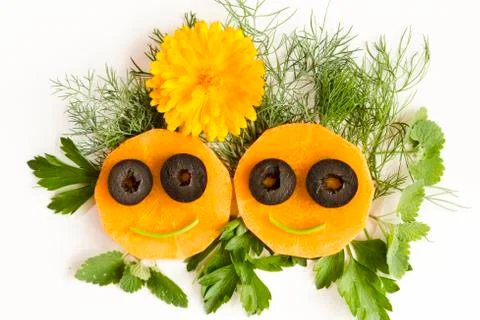Funny carrots. Stock Photos
