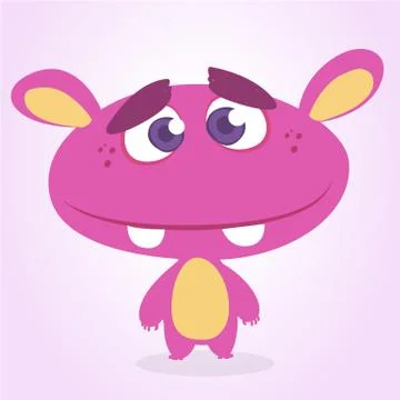 Funny cartoon alien. Vector illustration of cute monster creature Stock Illustration