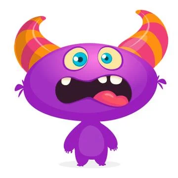 Funny cartoon alien. Vector illustration of cute monster creature Stock Illustration