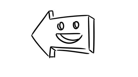 Funny cartoon arrow. Loop animation. Stock Footage 97248088