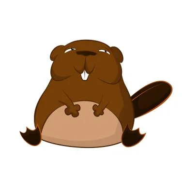 Funny cartoon beaver Stock Illustration