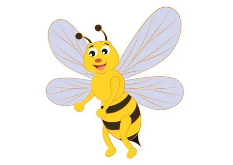 Funny Cartoon Bee. Vector insect. Clipart Bee Stock Illustration