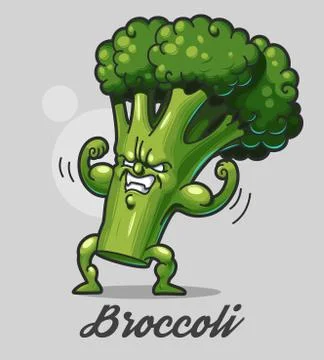 Funny cartoon broccoli Stock Illustration