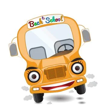 Funny cartoon bus Stock Illustration