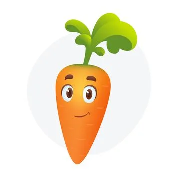 Funny cartoon carrot character. Vegetable on isolated white background Stock Illustration