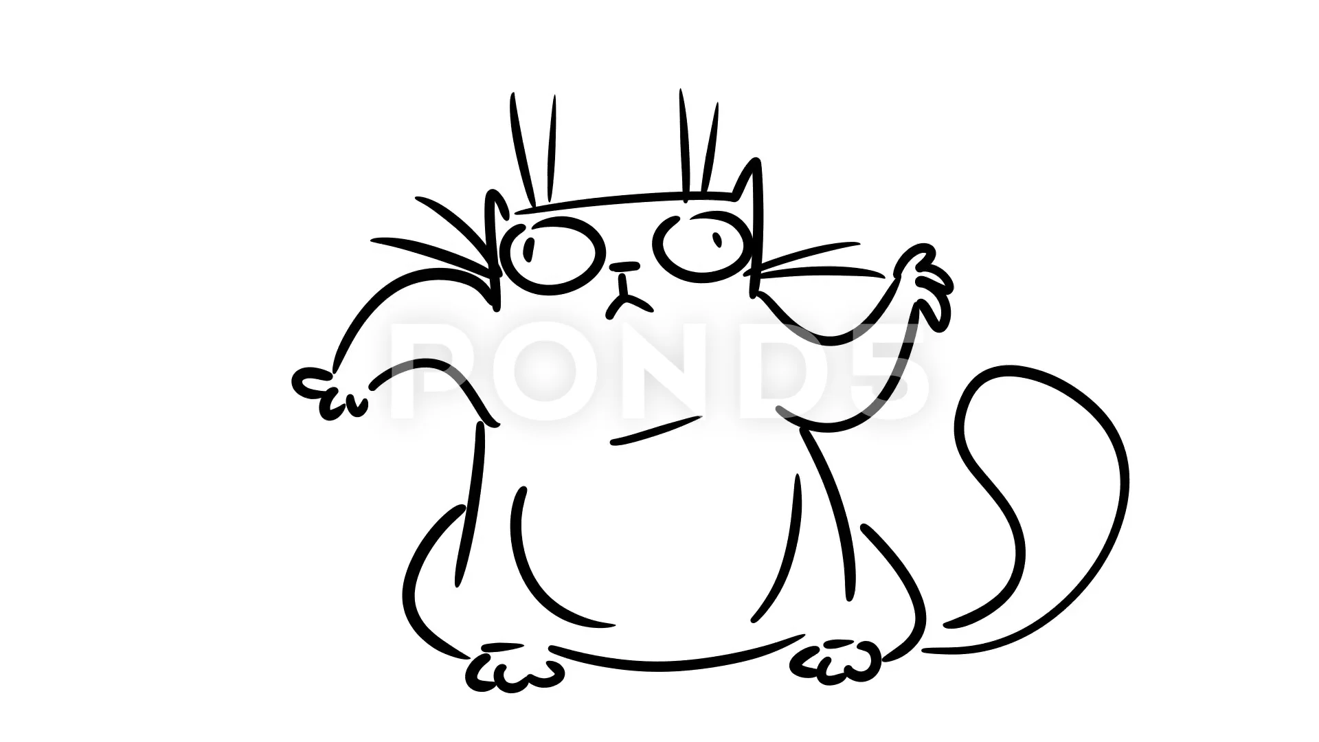 Funny cartoon cat character. Cartoon ani... | Stock Video | Pond5