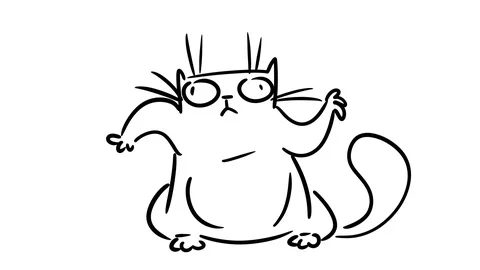 Funny cartoon cat character. Cartoon ani... | Stock Video | Pond5