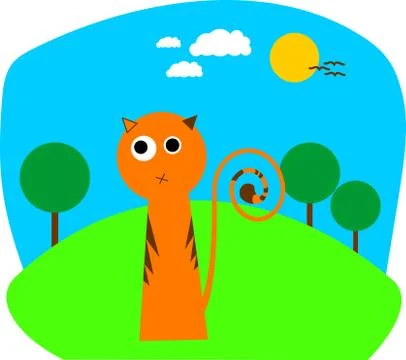 Funny cartoon cat Stock Illustration