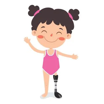 Funny Cartoon Character Using Prosthesis Stock Illustration
