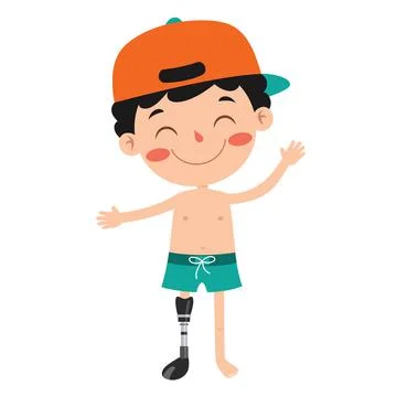 Funny Cartoon Character Using Prosthesis Stock Illustration