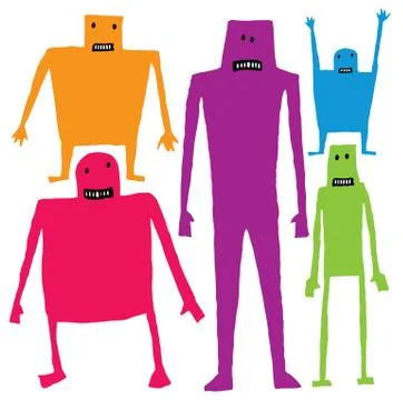 Funny cartoon characters Stock Illustration