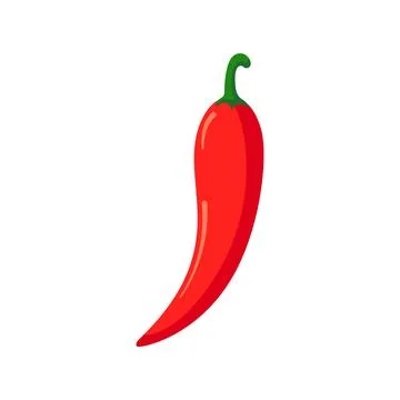 Funny cartoon chilli. Cute vegetable. Vector food illustration isolated on .. Stock Illustration