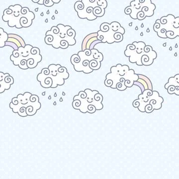 Funny cartoon clouds background with space for your text design. Funny car... Stock Photos