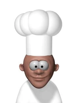 Funny cartoon cook on white background - 3d illustration Stock Illustration