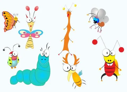Funny cartoon creatures Stock Illustration