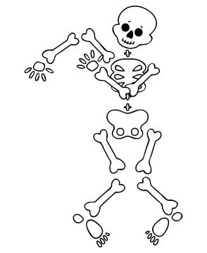 Funny cartoon dancing skeleton. Cute graphics for Halloween. Illustrazione stock