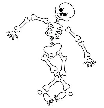 Funny cartoon dancing skeleton. Cute graphics for Halloween. Stock Illustration