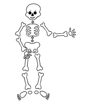 Funny cartoon dancing skeleton. Cute graphics for Halloween. Stock Illustration