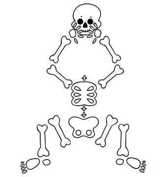 Funny cartoon dancing skeleton. Cute graphics for Halloween. Stock Illustration