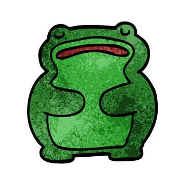 Funny cartoon doodle frog Stock Illustration