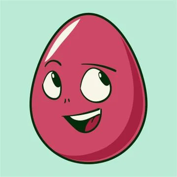 Funny cartoon Easter egg emoji icon. Cute emoticons Vector illustration. Isol Stock Illustration