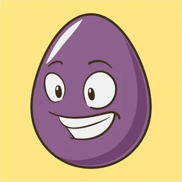 Funny cartoon Easter egg emoji icon. Cute emoticons Vector illustration. Isol Stock Illustration